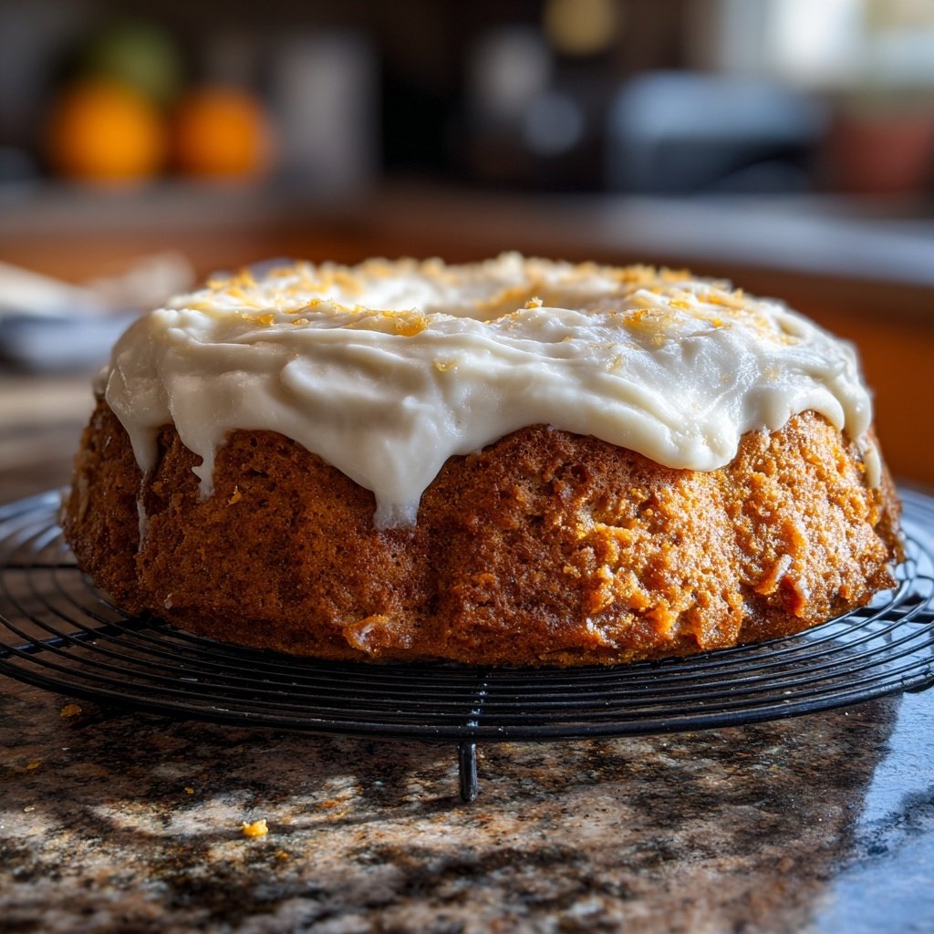 Karottenkuchen Mit Orangensaft Im Teig