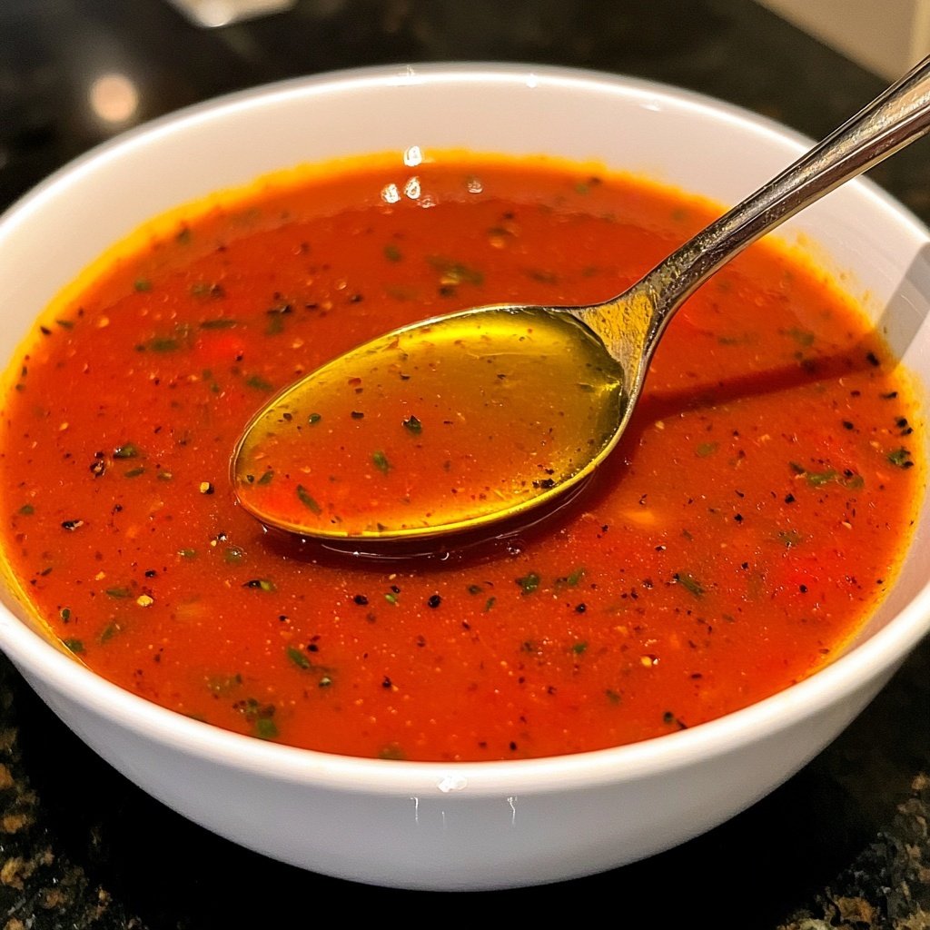 Tomatensuppe mit Olivenöl