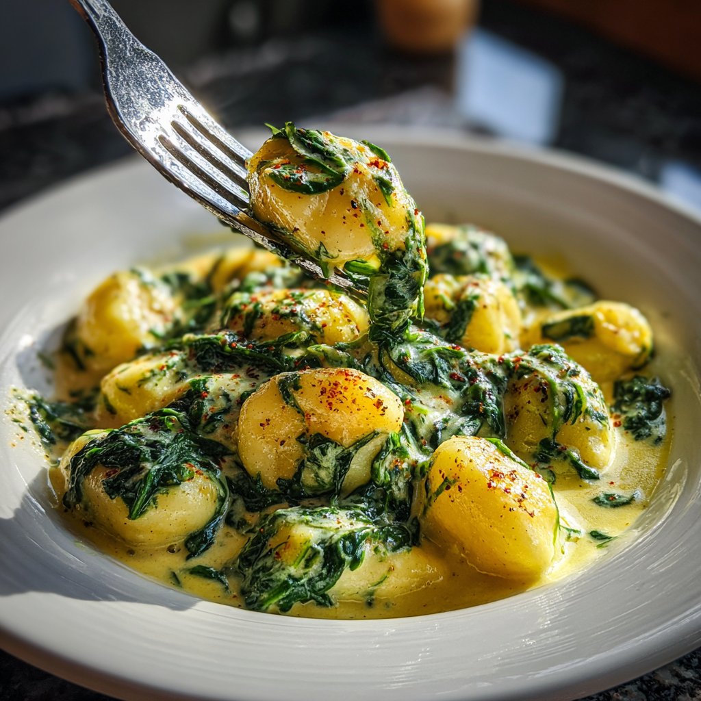Gnocchi mit Spinat-Sahne-Sauce
