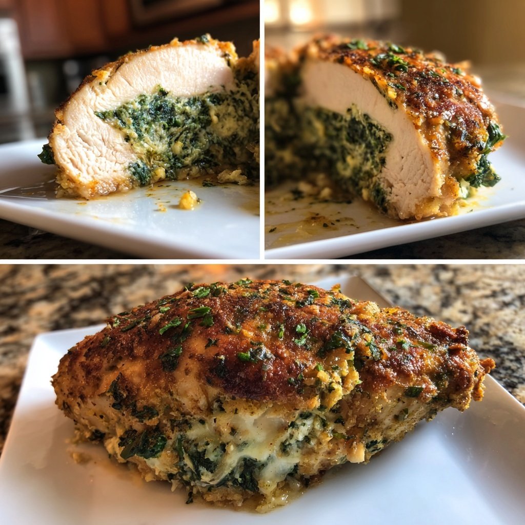 Gefüllte Hähnchenbrust mit Spinat