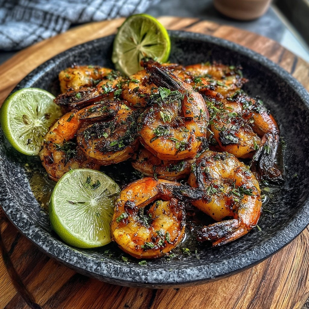 Gegrillte Garnelen Mit Limetten Marinade