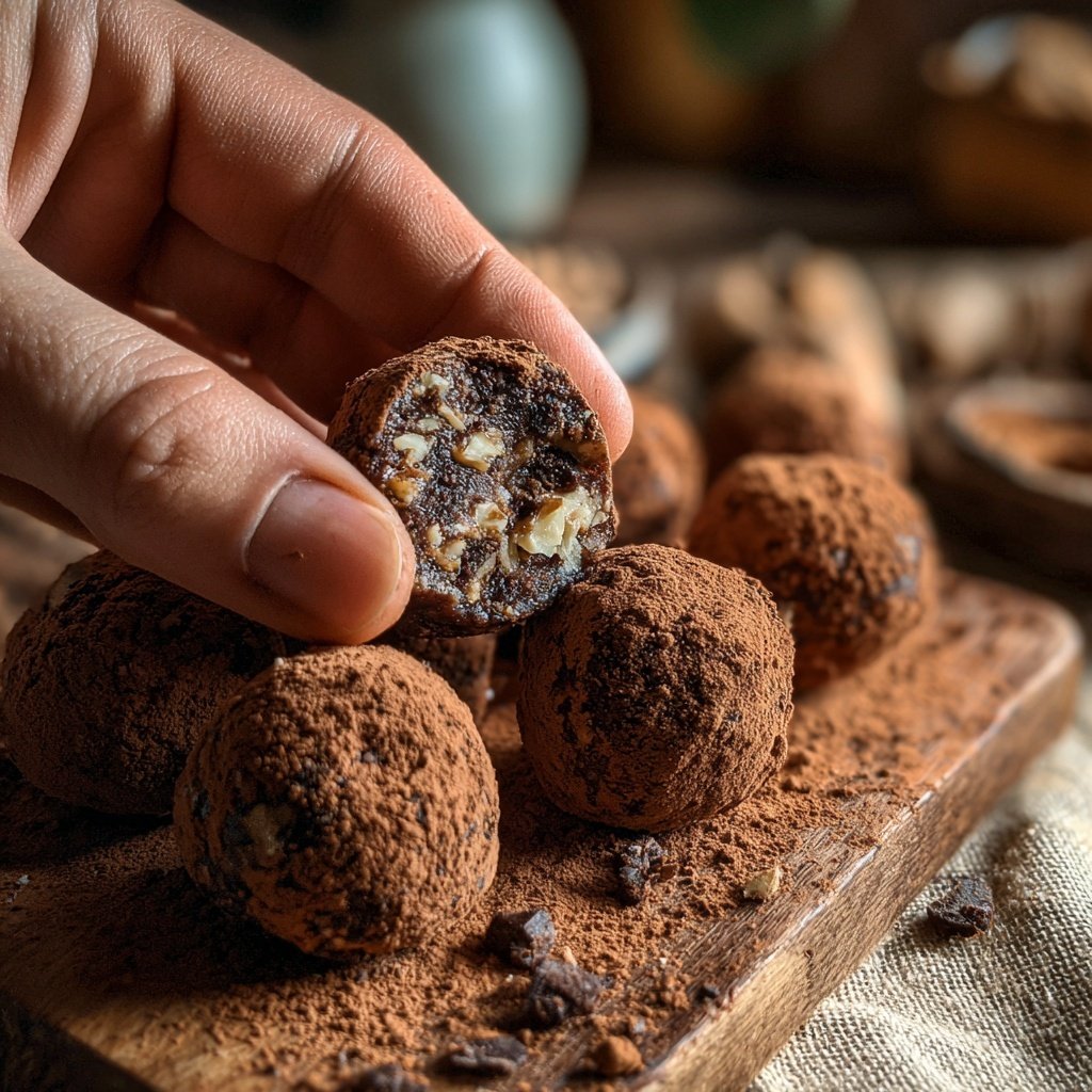 Protein Bällchen mit Kakao und Datteln