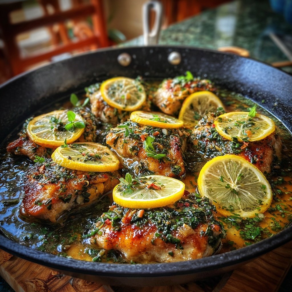 Kalorienarme Hähnchenpfanne Mit Zitronen Kräutern