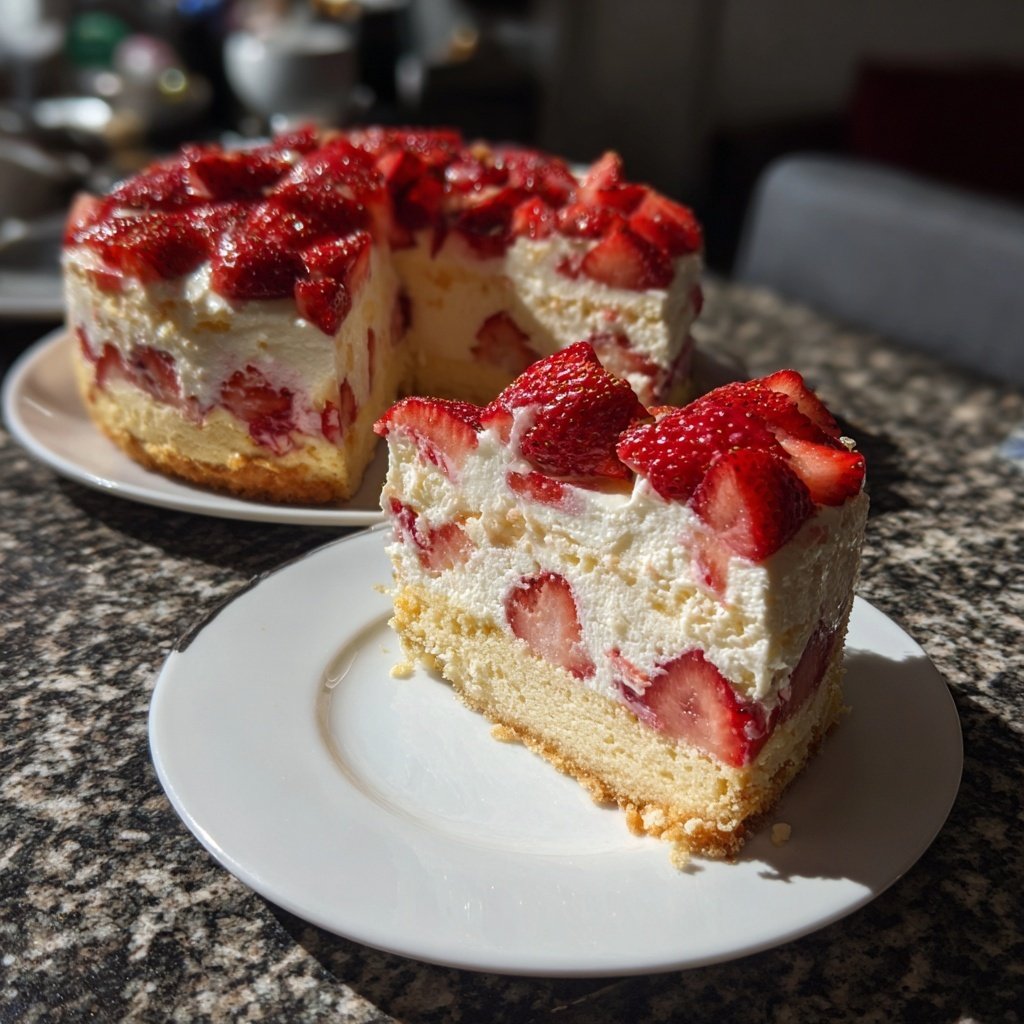Erdbeerkuchen Mit Quarkcreme
