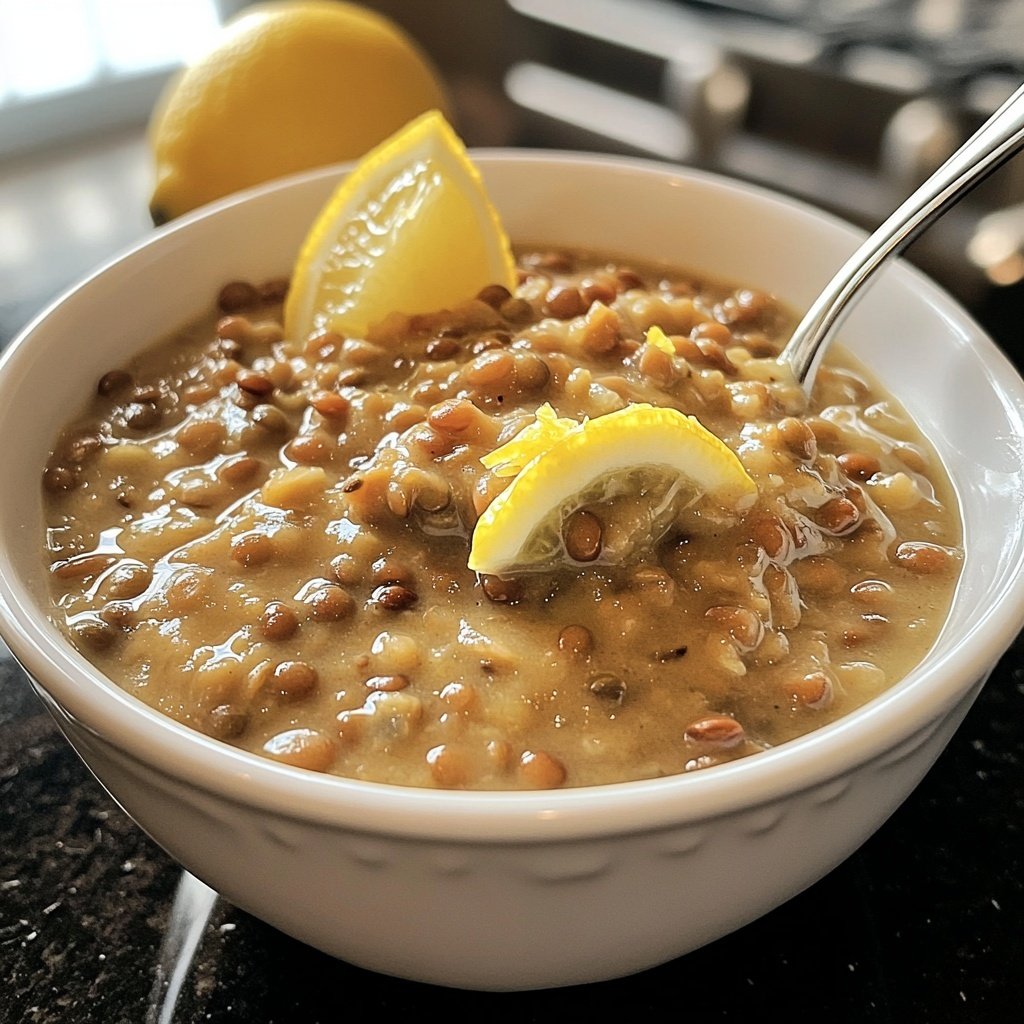 Linsensuppe mit Zitrone