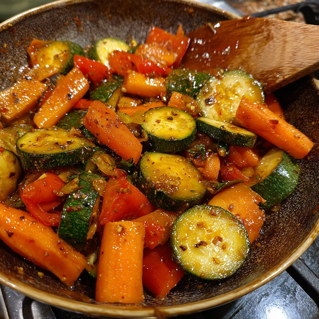 Gemüsepfanne mit Sojasauce