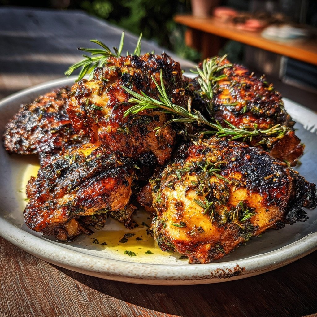 Gegrilltes Hähnchen Mit Zitronen Kräuter Marinade