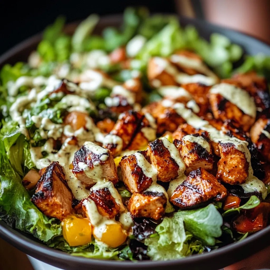 Köstlicher BBQ Hähnchen Salat